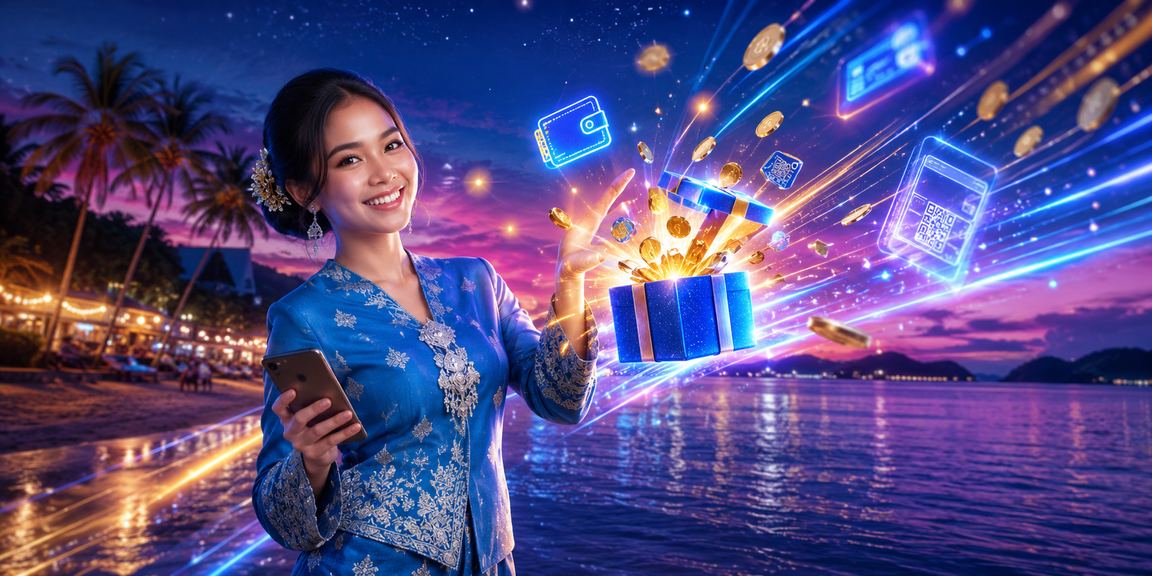 Langkawi digital lottery and casino entertainment featuring traditional baju kurung attire with 3050
